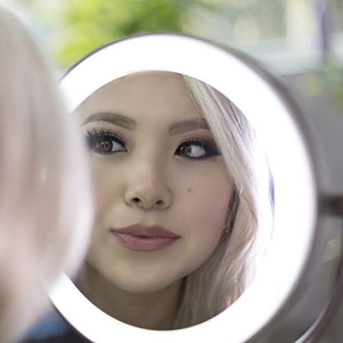 Zadro 10X/1X Magnification Cordless LED Lighted Dual Sided Wall Mirror, 7-1/2 Inch, Oil-Rubbed Bronze