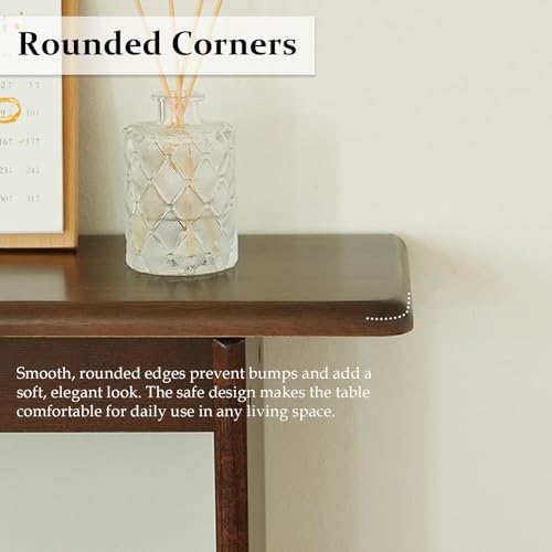 Mesa consola de granja de madera marron rustica para pasillo y entrada 6