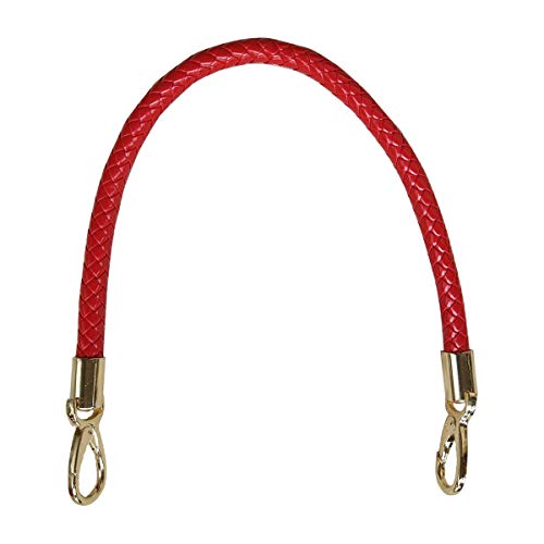 17inch / 43cm Synthetic Leather PU Shoulder Strap Replacement Handbag Purse Handle with Gold tone Buckles 2PCS(Red)2