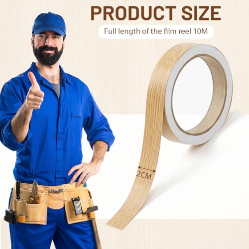 Miniatura 4 de Jyxnu Canto De Roble Autoadhesivo 10 M De Largo Cinta De Borde De Chapa De Madera Cinta De Chapa De Roble Para Reparar Cantos Y Encimeras