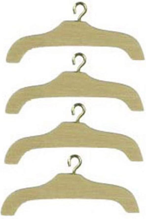 Dolls House 4 Wooden Coat Hangers Shop Store Bedroom Wardrobe Accessory