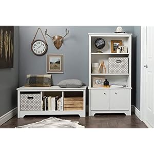 South Shore Vito Cubby Storage Bench Pure White South Shore Vito Cubby Storage Bench Pure White