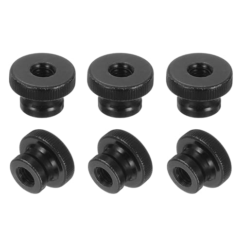 Sourcing Map Rändelmutter M8 Schwarz 6 Stück