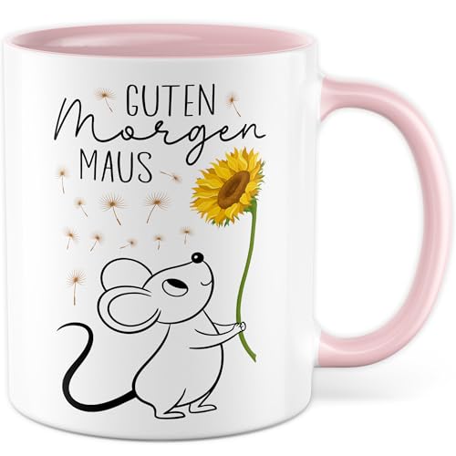 Tasse Maus Geschenk Guten Morgen Maus, Kaffeetasse Freundin Partner Liebe Beziehung, Geschenkidee Valentinstag Paar Büro Kaffee-Becher