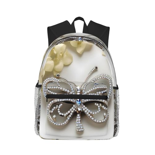 Sac à dos papillon strass noir léger pour vos balades en ville et trajets quotidiens