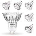 ALIDE GU10 Led Light Bulbs Dimmable AC120V,25W 35W 50W Halogen Replacement,2700K Warm White,MR16 GU10 Dimmable 2 Prong Base 5W Led Track Bulbs,450LM,38 Degrees,6Pack
