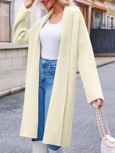 Image of Saodimallsu Womens Long Cardigan Sweaters Chunky Open Front Oversized Slouchy Knit Fall Trendy Coatigan Jackets