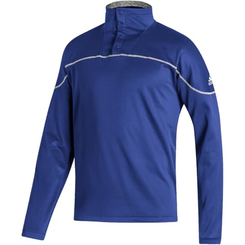 Sudadera adidas para Entrenar y Look Casual Sudadera Azul Rey Manga Larga de Botones