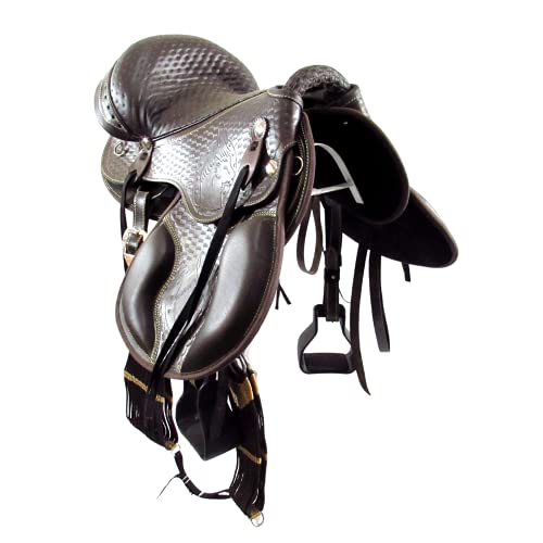 Sela Australiana Mangalarga Entalhada Marrom Luxo