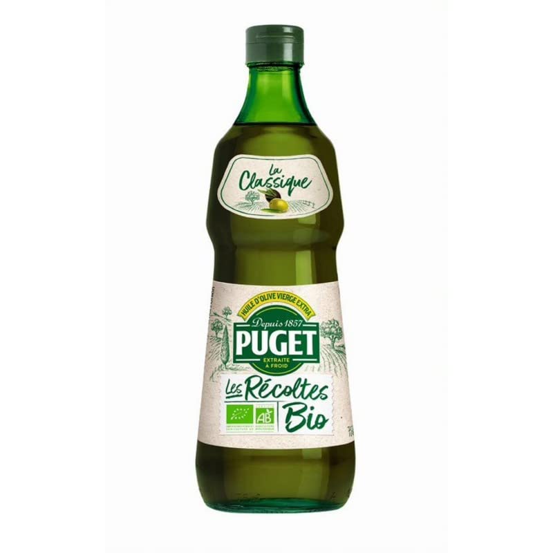 Puget - Huile d'Olive Bio Extra Vierge 750ml - Récolte artisanale française - 100% naturelle - Pressée à froid - Parfait pour toutes les cuisines. - Lot De 3 - Vendu Par Lot