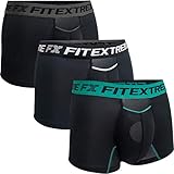 FITEXTREME 3 Pack Mens Separate Pouch Breathable Performance Boxer Briefs D XL