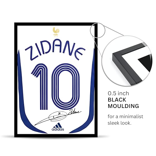 Image of Posternet Vintage Football Jersey Style Wall Frame | Number 10 Sports Wall Art Decor | Premium Black Framed Poster for Bedroom, Living Room, Office, Gaming Room | Motivational Athlete Inspired Gift | 8.3 x 11.7 Inch