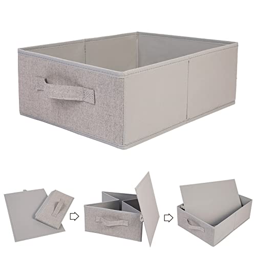 BOMKEE Clothings Collapsible Storage Bins, Foldable Organizers and Storage Baskets Cube Storage Bin for Bedroom Living Room (4 Pack, 15.4x11.4x5.5inch)