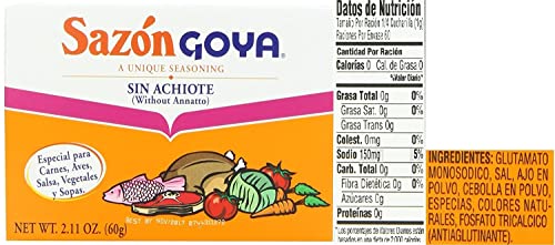 Sazon Goya Unique Seasoning Variety 4-Pack Bundle, Culantro Y Achiote (With Coriander & Annatto),Con Azafran, Coriander And Annatto, Sazon Without Annatto And Cilantro Y Tomate(Cilantro & Tomato) #TOP4