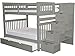 Bedz King BK981-Trundle Bunk Bed, Full over Full, Grey