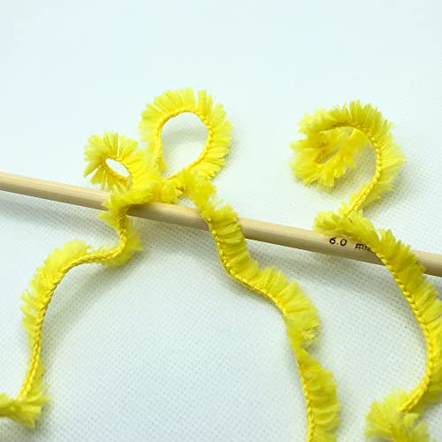 Image of Plush Faux Fur Bulky Yarn, Super Soft Fluffy Fuzzy for Knitting Crocheting Crafting, 100 Gram (3.53 Ounces) 109 Yards (100 Meters) (Yellow)