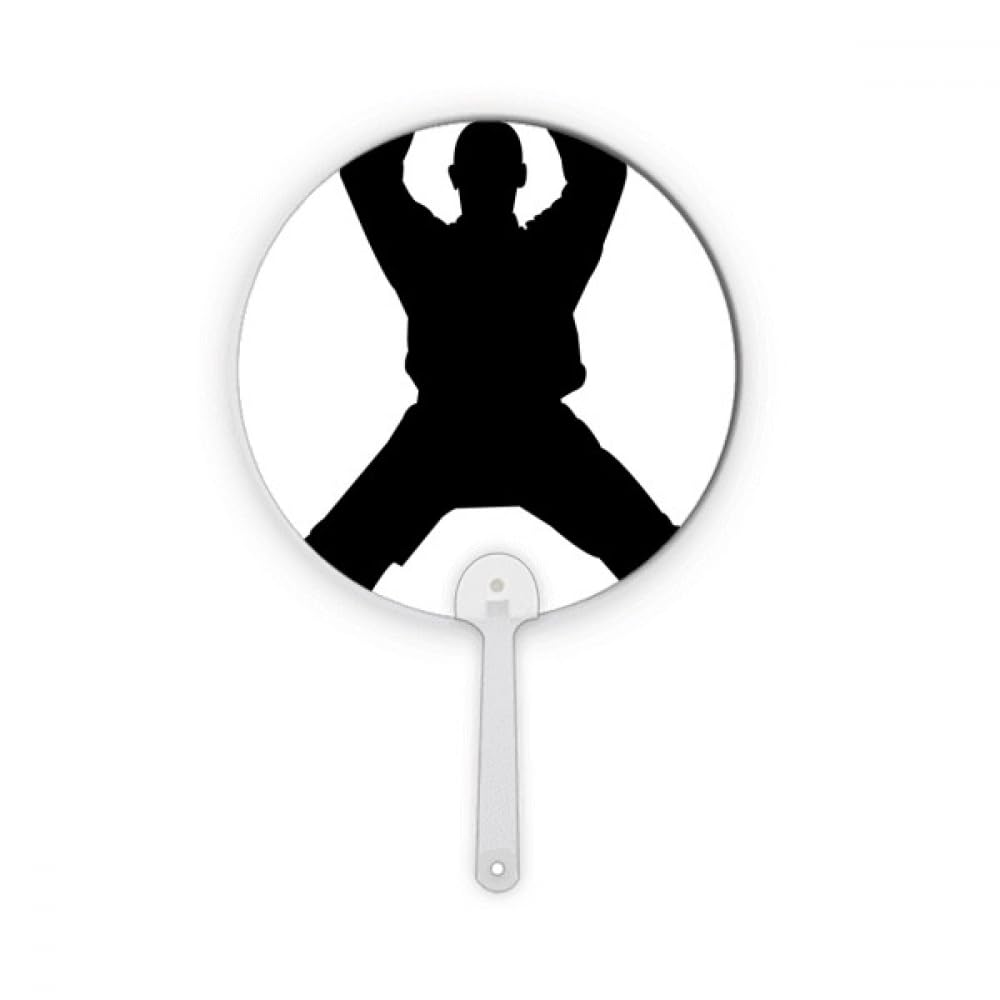 Fan portable Shaolin Kung Fu en plastique rond pour decoration chinoise