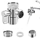 3 Wege Diverter Ventil, Wasserhahn Adapter Umschaltventil, Diverter Ventil, Umstellventil Ersatzteil, Umschaltventil Dusche Adapter, Wasserhahn Ersatzteile für Küche Bad Duschsystem Waschbeckenbrause