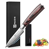 PAUDIN 9 cm Gemüsemesser, Scharf Obstmesser Schälmesser Küchen Messer Ergonomischer Griff Deutscher Edelstahl mit scharfer Klinge