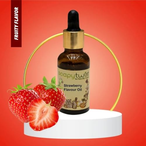 Image of Soapy Twist Strawberry Lip Flavour Oil - 25g | For Use in DIY Lip Balm, Lip Scrub, Lip Gloss and other Lip Product