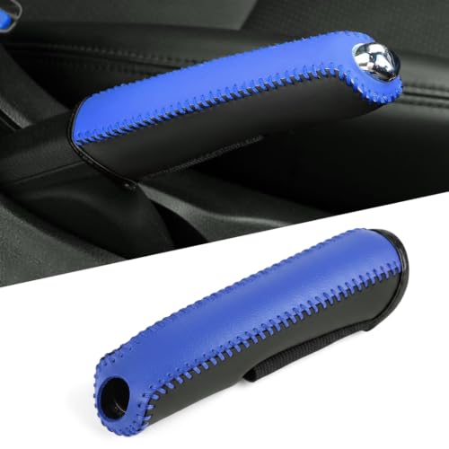 Image of STHIRA Car Handbrake Cover PU Leather Anti-slip Universal Slide-on Guard