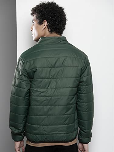 Image of The Indian Garage Co Men Slim Fit Solid Puffer Jackets