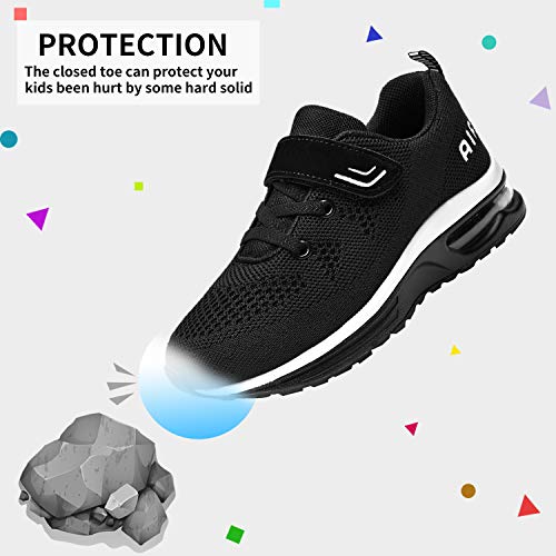 MEHOTO Kid Air Tennis Running Shoes, Athletic Walking Jogging Sport Lightweight Breathable Sneakers for Boys Girls,Blackwhite Little Kids Size 1.5 - Thumbnail 5