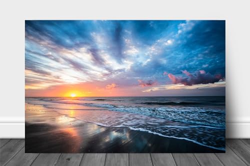 Coastal Picture on Metal - Sunrise Over Atlantic Ocean on Hilton Head Island South Carolina Wall Art Photography Decor (30