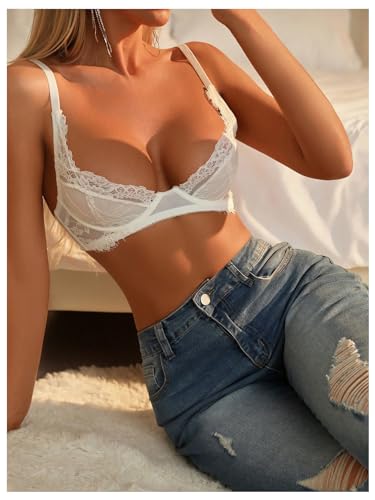 Women's Sheer Lace Underwire Bras Backless Push Up Comfort Bra Lingerie4