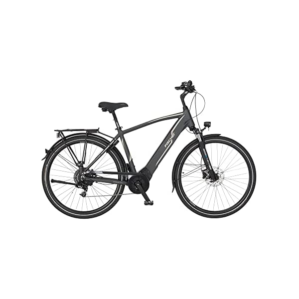 Fischer E-Bike Trekking VIATOR 5.0i, Elektrofahrrad für Damen und Herren, Mittelmotor 50 Nm, 36 V Akku im Rahmen, schiefergrau matt, 28 Zoll
