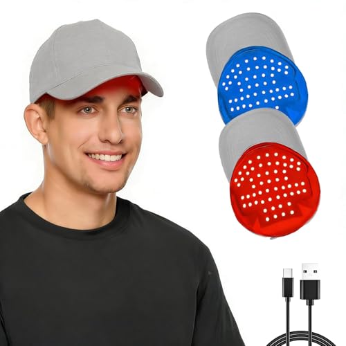 LED Hair Growth Cap - 650nm Red Light Therapy for Hair Regrowth for Men & Women with Thinning Hair, Portable & Hands-Free