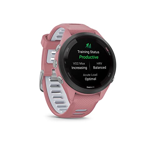 Image of Garmin Forerunner 265S Music GPS Running Smartwatch,Amoled Touchscreen, Battery Upto 15 Days, HRV Status & Advanced Sleep Monitoring, SPO2,Morning Report, Track Running, Cross Training with Pink Band
