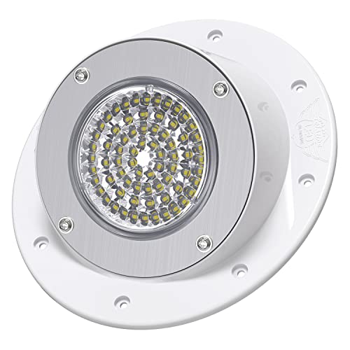 Leisure Led Rv Exterior Round Surface Mount Flood Porch Utility Light - White 12V 1100 Lumen Lighting Fixture Replacement Lighting For Weekend Warrior Rvs, Trailers, Campers, 5Th Wheels (White) #TOP7
