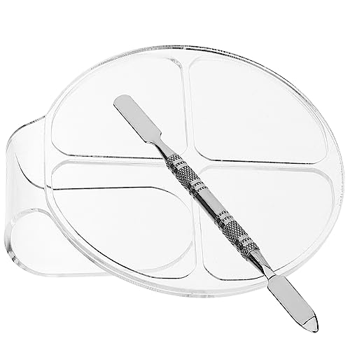 CALLARON 2 Sets Makeup Mixing Palette with Spatula of Color Mixing Plates for Nail Polish Eye Shadow and Pigment Blending Easy to Use Cosmetic Tools