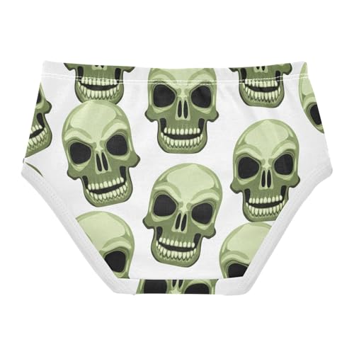 Girls Underwear Toddlers 2t Cotton Little Girl Panties Pattern Briefs Girls Undies Funny Skulls Green2