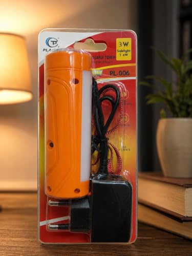 Image of Rechargeable LED Torch Light with Side Emergency Light