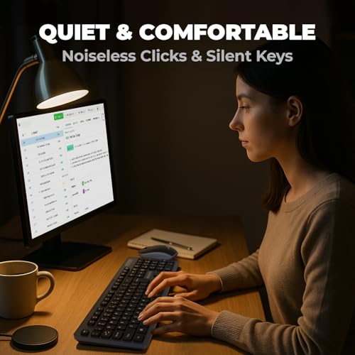 Image of Amkette Primus NXT Wireless Keyboard and Mouse Combo | Silent Keyboard Mouse Wireless | 12 Multimedia Hotkeys | 3200 DPI | 2.4GHz Lag-Free | Long Battery | Ergonomic | Plug & Play | UV-Printed Keys