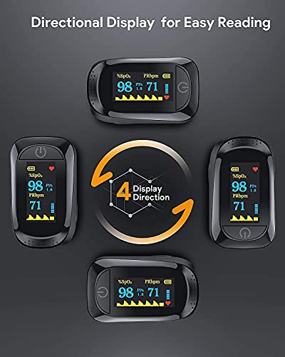 Image of ALEXERA Blood Oxygen Saturation SPO2 & Heart Rate Monitor Black Pack Of 1
