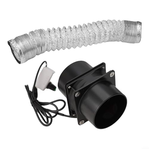 LVYXON Duct Exhaust Air Ventilation Fan, Portable Extractor Fan With Duct Hose USB Adjustable DIY Ventilation Fan, For Home Kitchen (With 300cm pipe)