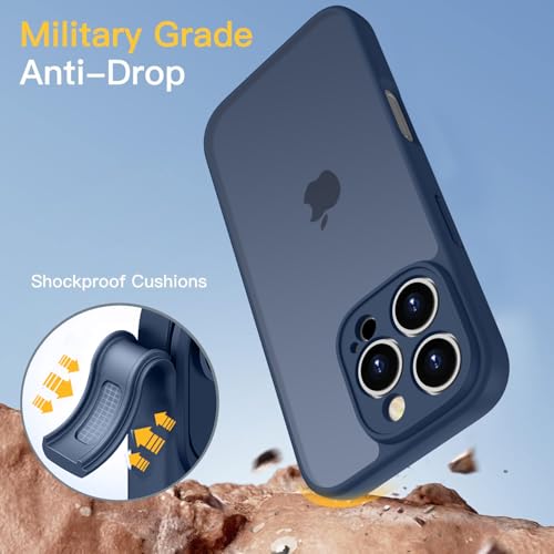 Coque iPhone 16 Pro Max antichoc de qualité militaire contre les chutes bleu - 5
