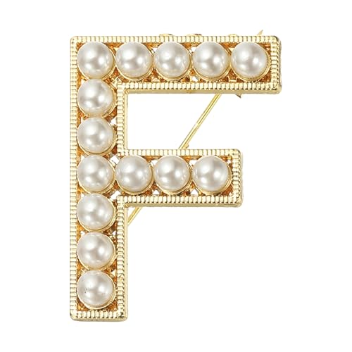 Image of PATIKIL Letter Brooch Pins, Pearl Initial Alphabet Letter Lapel Badges Pin for Women Men Girl Wife Suits