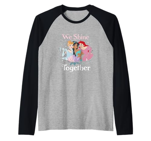 T-shirt raglan Ariel Jasmine Cendrillon idéal pour les journées à l'école