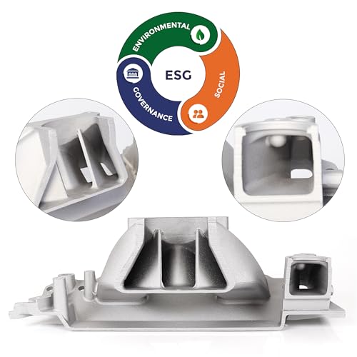 Image of 2701 EPS Dual Plane Intake Manifold for SBC 262-400 V8 Silver | Compatible with Chevy Small Block 305 327 350 383 1955-1986 Idle-5,500 RPM Cast Aluminum Square Bore