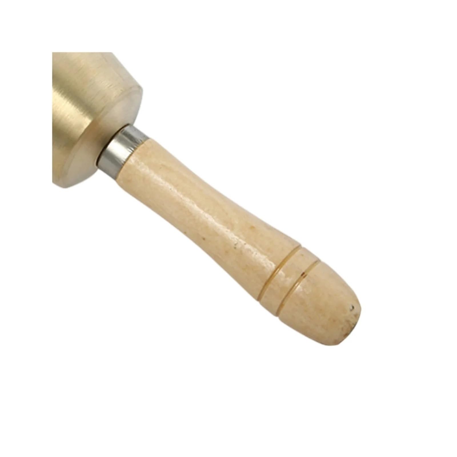 Campana de Mano Metal Campana de mano latón macizo 7 cm | Con mancuernas de madera, entrenamiento multiusos for servicio y juego.