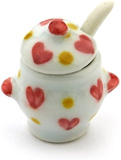 MyTinyWorld 2 x Dolls House Miniature Heart Pattern Ceramic Soup Terrains