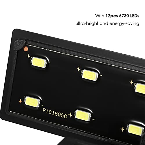 yeacher Lâmpada de iluminação LED ultra-fina de 5 W para aquário ultrabrilhante 12 LEDs para aquário
