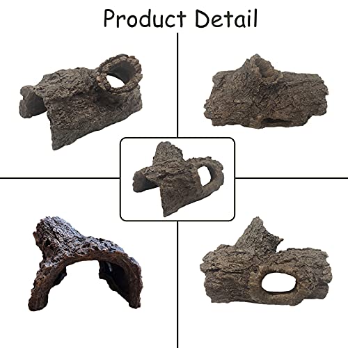 Tfwadmx Large Reptile Hides Lizard Resin Hollow Tree Trunk Hideout Bendable Vines Leaves Bearded Dragon Tank Accessories… - Image 5
