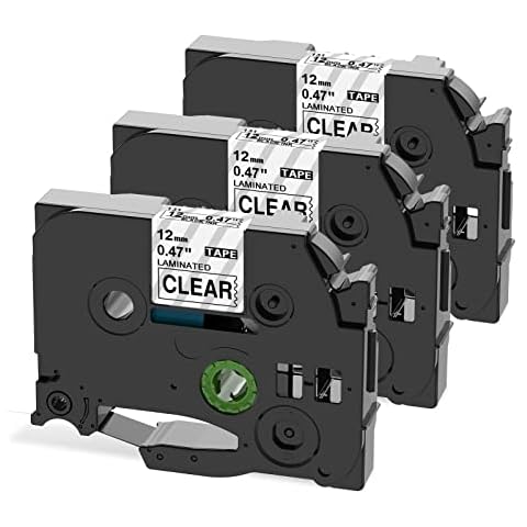 MarkField Compatible Label Tape Replacement for Brother Ptouch TZe-131 Clear Tape 12mm Work for h101c PT-900 PT-1000 PT-1005 PT-1010 PT-1080 PT-h75 PT-h105 h107 h108 d200 e110, 3-Pack Cover