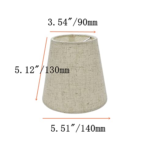 Tsnamay 6Pcs Handmade Chandelier Shades,Linen Clip On Chandelier Lamp Shades,Small Lamp Shades Set Of 6 For Chandelier Lampshade,Cross Linen #TOP1
