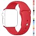 Apple Watch Band, HuanlongTM Soft Silicone Sport Style Replacement Iwatch Strap for Apple Wrist Watch (Red 42mm M/l)